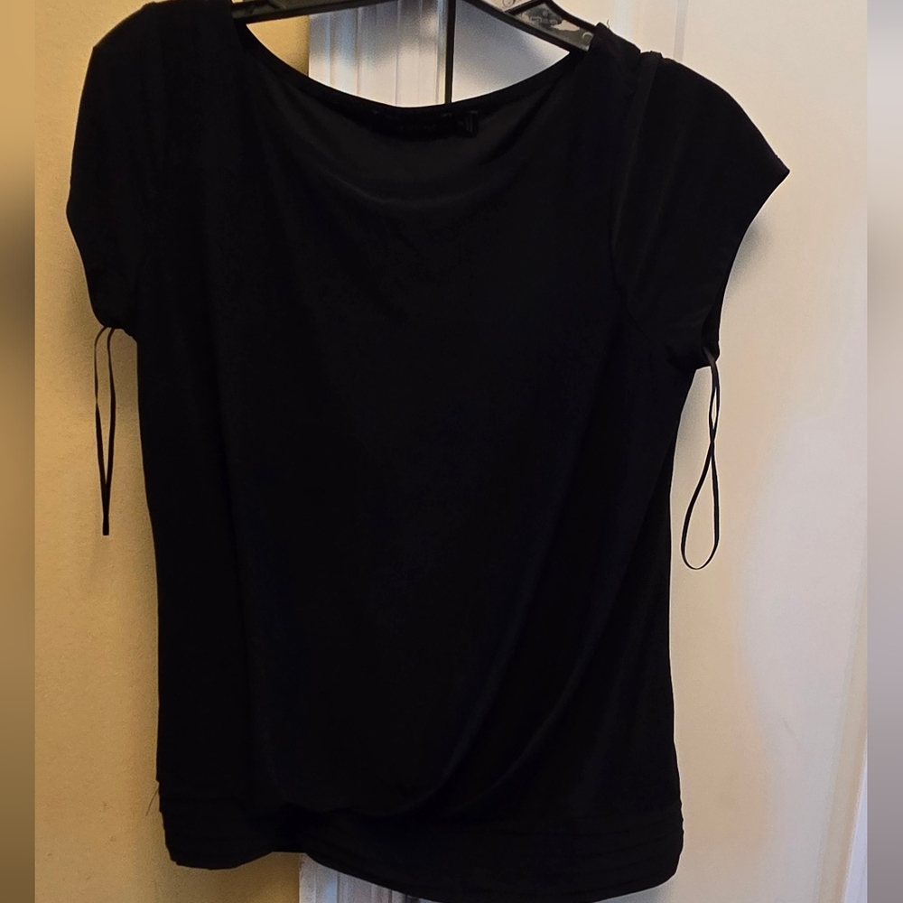 The Limited Womens Black Blouse with Short Sleeves Y2k
